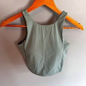 Crop High Neck Tank Top Green Size XS NWT Workout Athletic Sporty